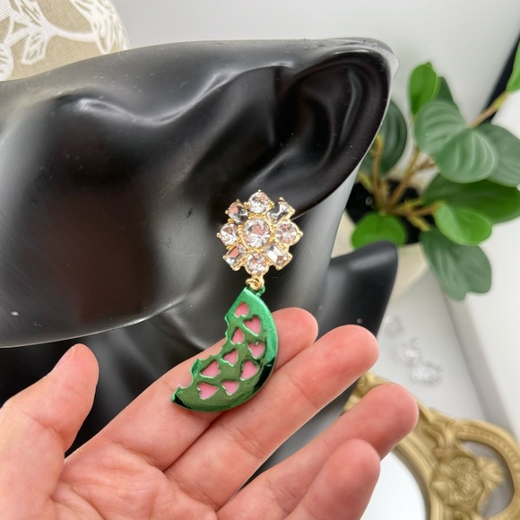 Betsey Johnson Watermelon Slice Statement Earrings – Juicy & Fun! - Picture 7 of 7